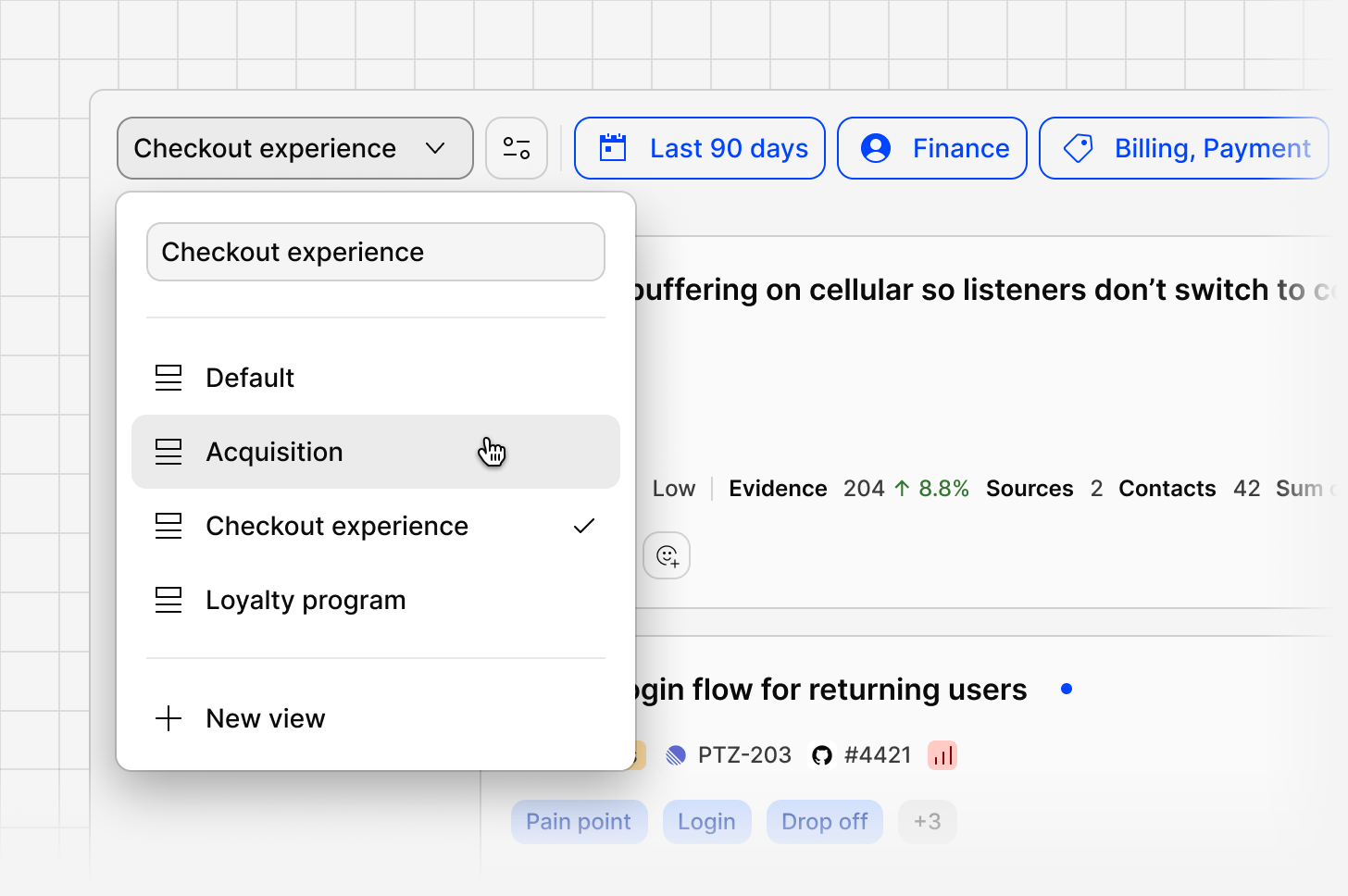 Saving a combination of filters and sort order as a shared view