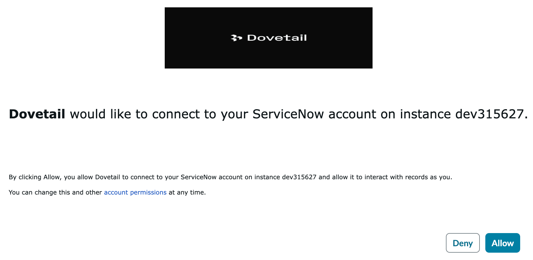 Entering the ServiceNow subdomain, client ID, and client secret