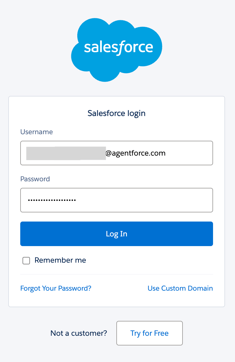 Salesforce’s login and authorization screen for OCSEE