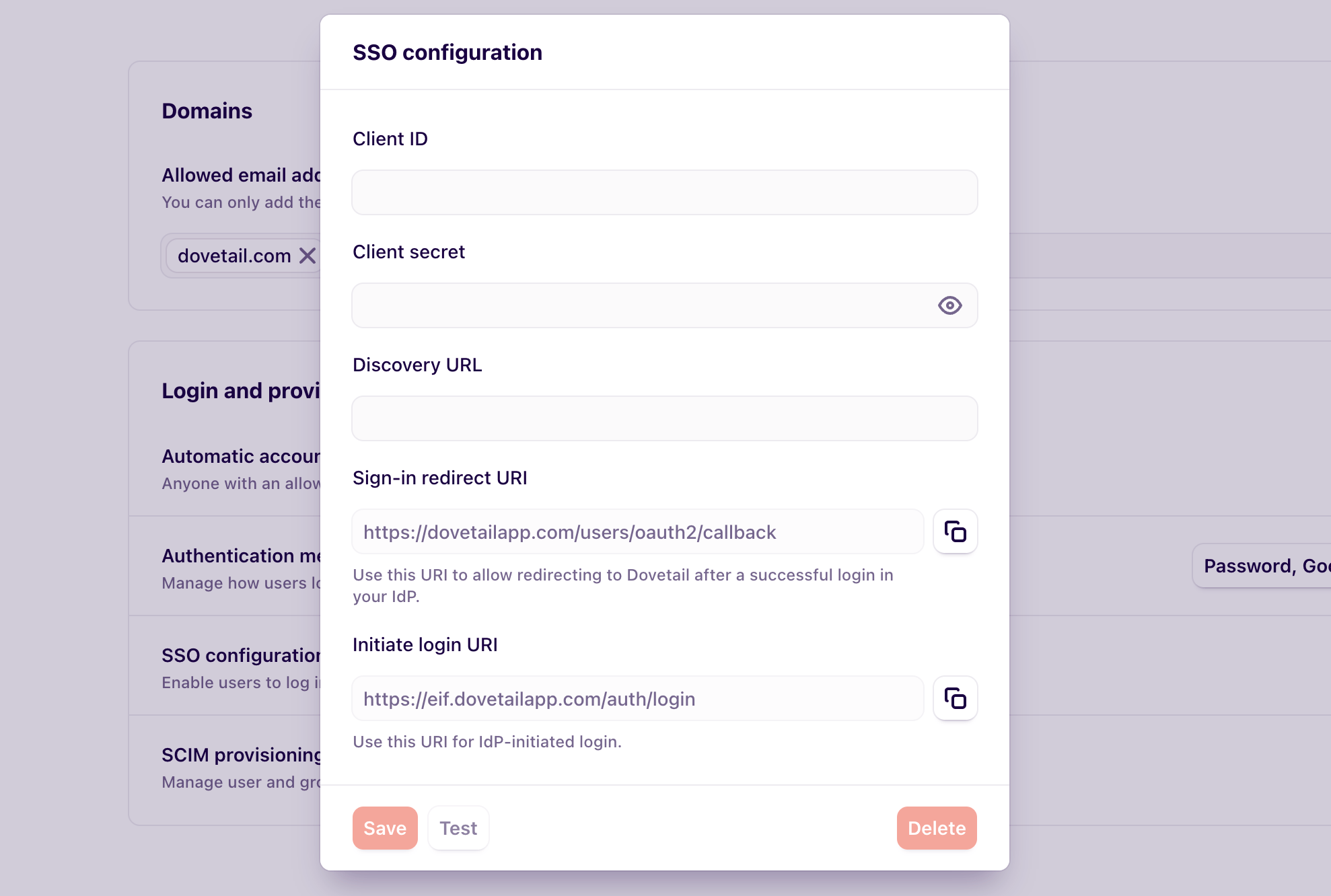 Creating an SSO enterprise connection for a workspace