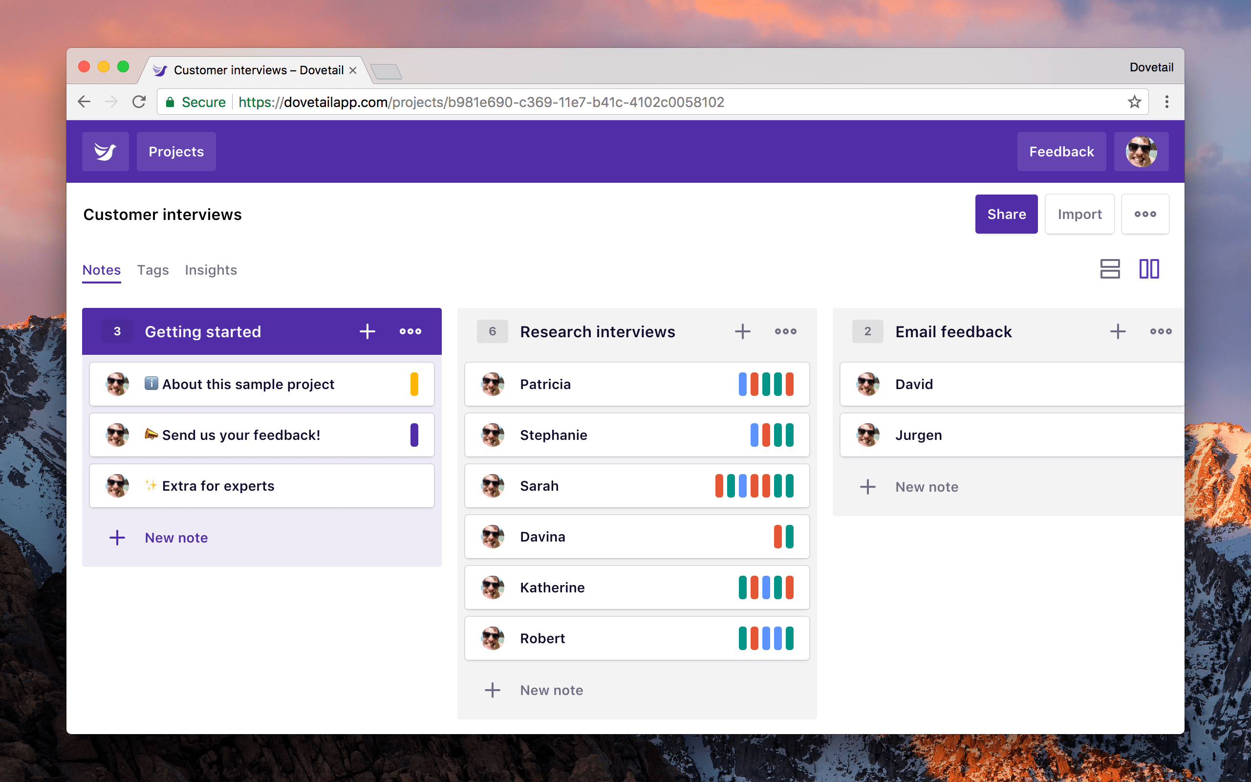 Screenshot of the board view in OCSEE.