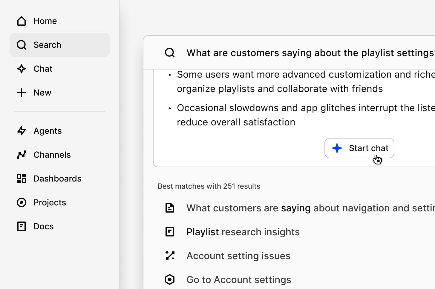 The side navigation open alongside Chat