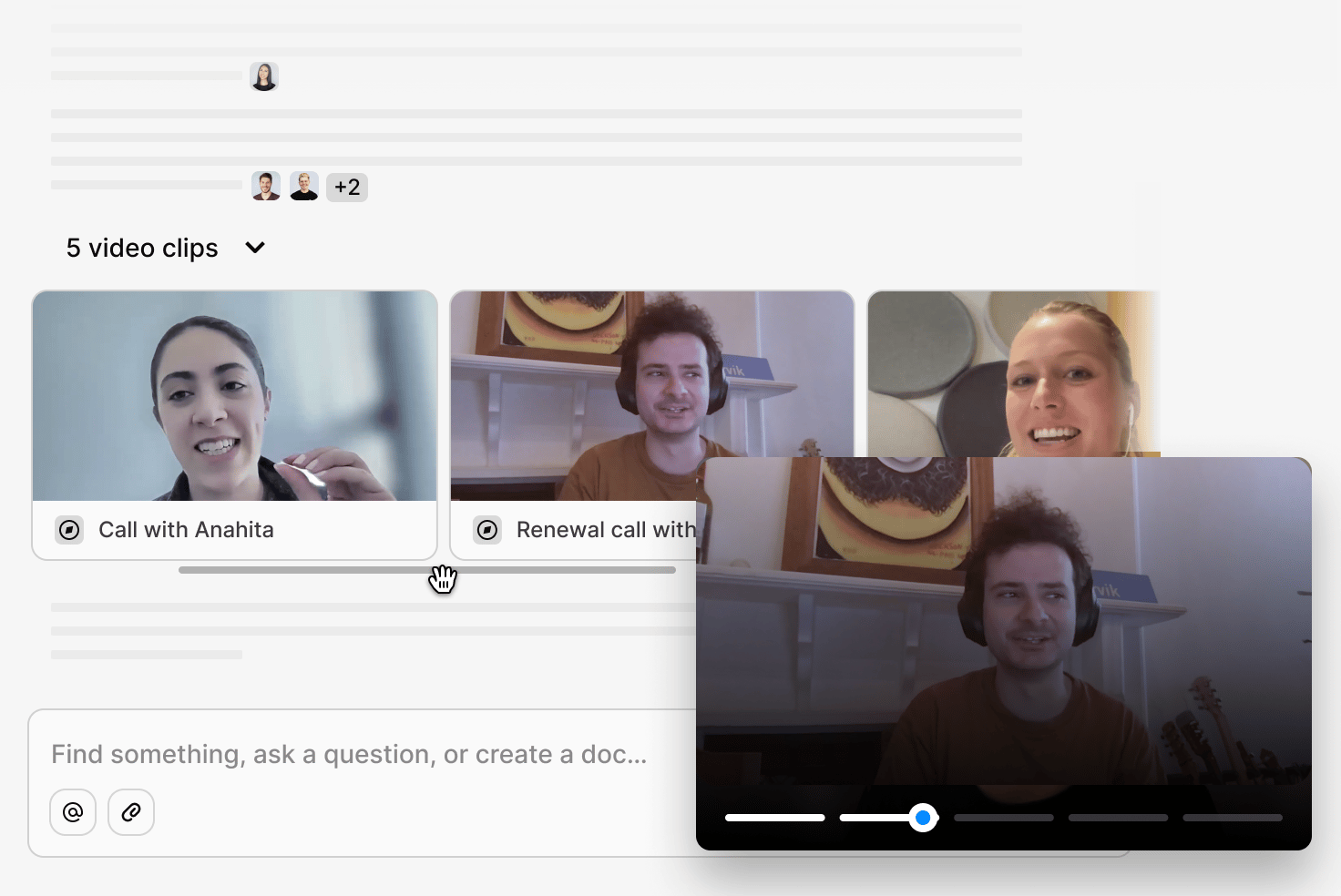 Video highlights playing inline in a Chat conversation
