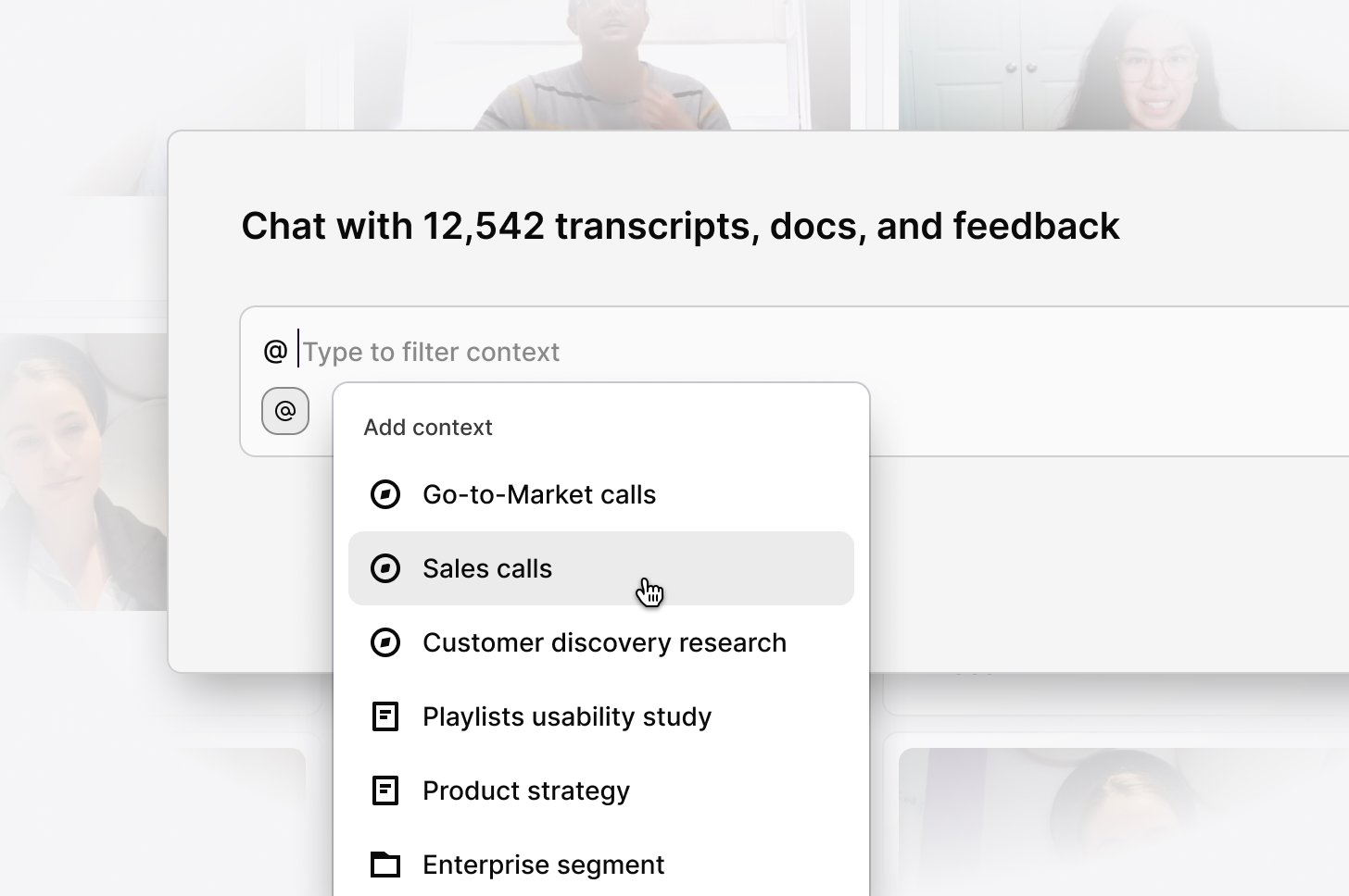 Chat at the top of the Home page
