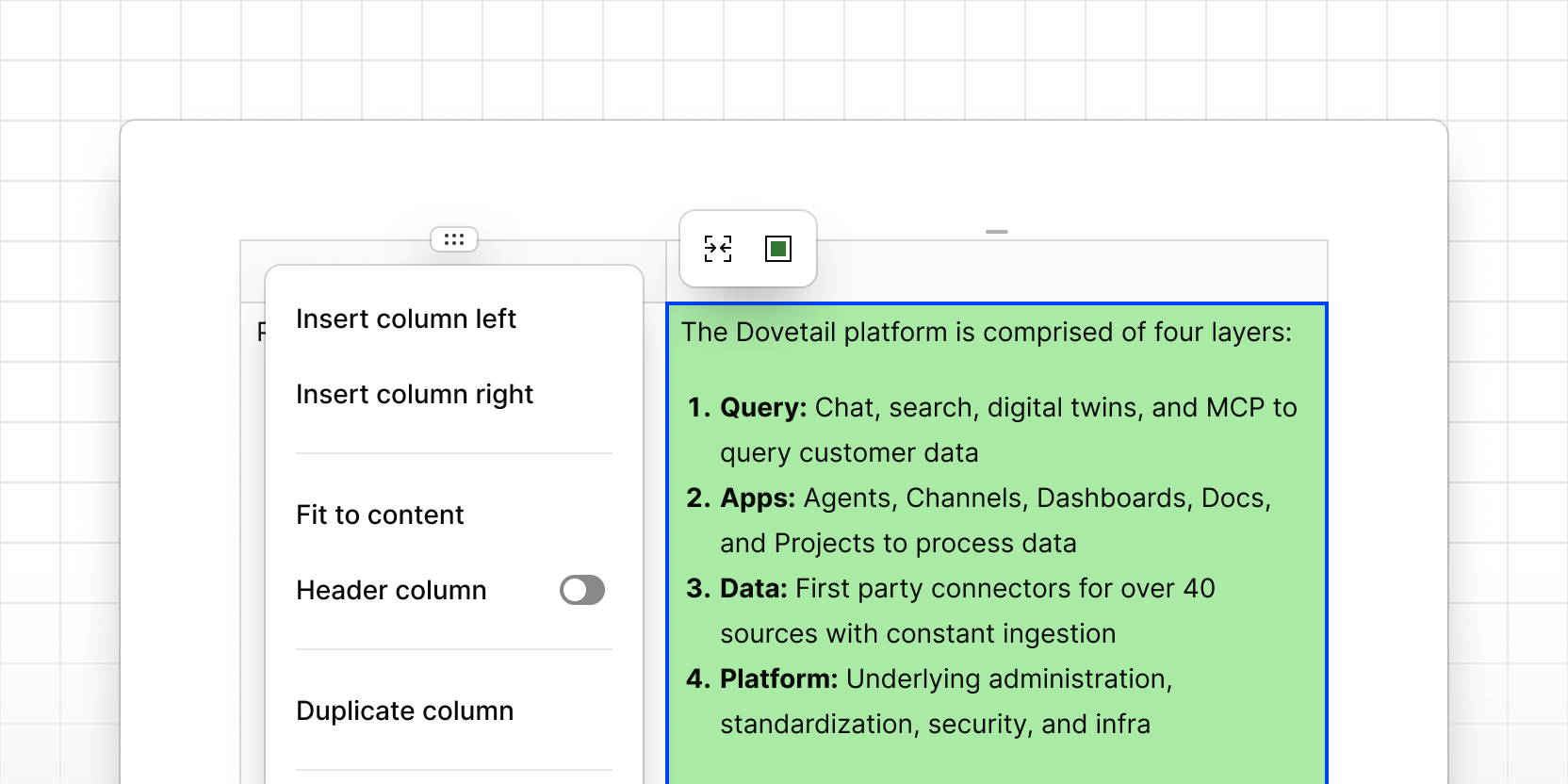 Editor tables uplift