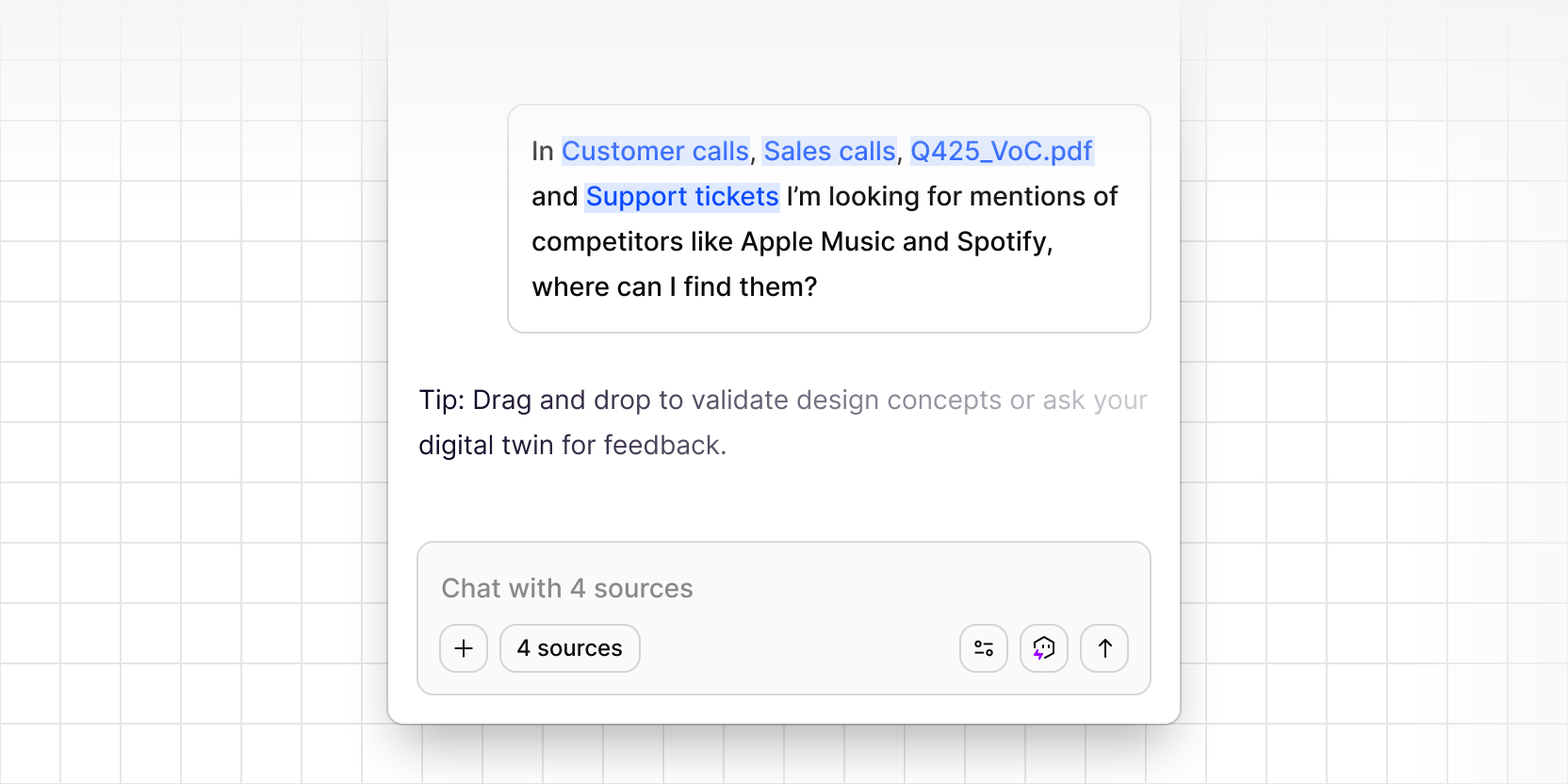 Chat shows helpful tips while it thinks