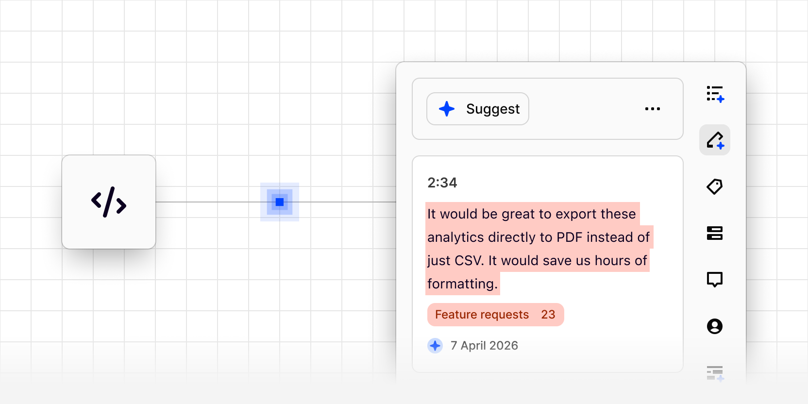 Create transcript highlights via API